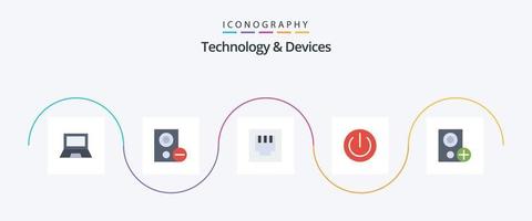 Devices Flat 5 Icon Pack Including computers. gadgets. hardware. electronics. button vector