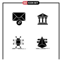 User Interface Solid Glyph Pack of modern Signs and Symbols of mail infrastructure bank ireland smart Editable Vector Design Elements