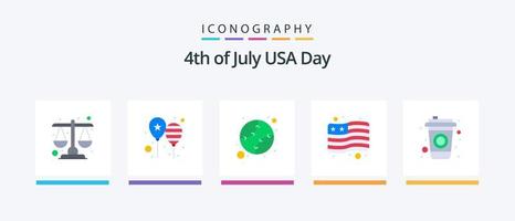 Estados Unidos plano 5 5 icono paquete incluso reajuste salarial. EE.UU. America bandera. bandera. unido. creativo íconos diseño vector