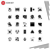 25 Universal Solid Glyph Signs Symbols of mask delete hose cell interface Editable Vector Design Elements