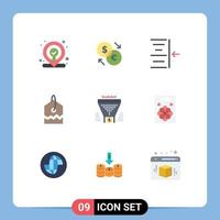 9 Creative Icons Modern Signs and Symbols of dollar data indent filter over Editable Vector Design Elements