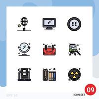 User Interface Pack of 9 Basic Filledline Flat Colors of sign close imac clean mirror Editable Vector Design Elements