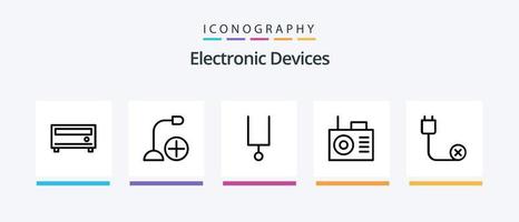 dispositivos línea 5 5 icono paquete incluso . electrónica. música. instrumento. creativo íconos diseño vector