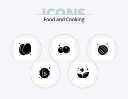 comida glifo icono paquete 5 5 icono diseño. saludable. alimento. herbario. arándano. comida vector