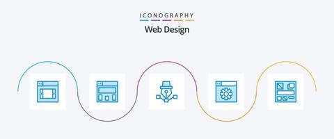 Web Design Blue 5 Icon Pack Including . web. design. mockup. setting vector