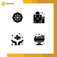 Editable Vector Line Pack of Simple Solid Glyphs of halloween love shopping package protect Editable Vector Design Elements