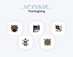 Thanksgiving Line Filled Icon Pack 5 Icon Design. thanksgiving. gratitude. thanks day. cherry. gift vector