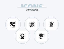 contacto nosotros glifo icono paquete 5 5 icono diseño. sobre. apoyo. mensaje. mano. correo electrónico vector