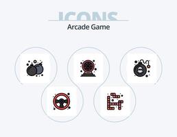 Arcade Line Filled Icon Pack 5 Icon Design. game. bomb. fun. play. fun vector