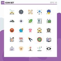 Modern Set of 25 Flat Colors and symbols such as gear discussion currency conference call Editable Vector Design Elements