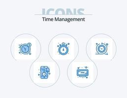 Time Management Blue Icon Pack 5 Icon Design. cycle time. timer. time. stop watch. time vector