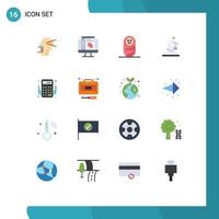 Pictogram Set of 16 Simple Flat Colors of money accounts child accounting science Editable Pack of Creative Vector Design Elements