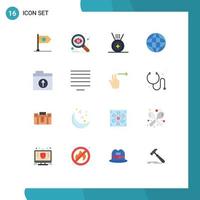 Set of 16 Commercial Flat Colors pack for files internet seo location sport Editable Pack of Creative Vector Design Elements