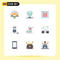 Universal Icon Symbols Group of 9 Modern Flat Colors of analysis award badge ruby award tecnology Editable Vector Design Elements