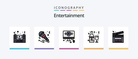 Entertainment Line Filled 5 Icon Pack Including study. book. cinema. award. star. Creative Icons Design vector