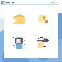 Flat Icon Pack of 4 Universal Symbols of breakfast computer idea staff person Editable Vector Design Elements