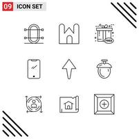 Outline Pack of 9 Universal Symbols of android smart phone fortress phone free Editable Vector Design Elements