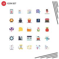 Pack of 25 Modern Flat Colors Signs and Symbols for Web Print Media such as computing static price file report Editable Vector Design Elements