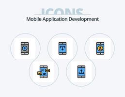 Mobile Application Development Line Filled Icon Pack 5 Icon Design. mobile application. application. application. mobile application. favorite mobile vector