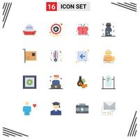 Set of 16 Vector Flat Colors on Grid for devices card fly poison chemistry Editable Pack of Creative Vector Design Elements