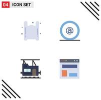 4 Creative Icons Modern Signs and Symbols of bag train pollution id blog layout Editable Vector Design Elements