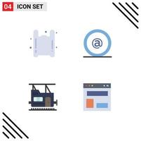 4 Creative Icons Modern Signs and Symbols of bag train pollution id blog layout Editable Vector Design Elements