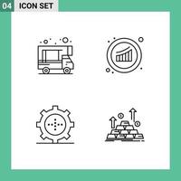 4 Creative Icons Modern Signs and Symbols of camping gadget graph sales technology Editable Vector Design Elements