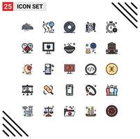 Set of 25 Modern UI Icons Symbols Signs for fast business party food cafe Editable Vector Design Elements