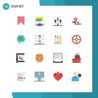 Modern Set of 16 Flat Colors Pictograph of brain book team apple man Editable Pack of Creative Vector Design Elements