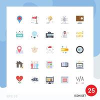 Pack of 25 creative Flat Colors of smart infrastructure storm grid spring Editable Vector Design Elements