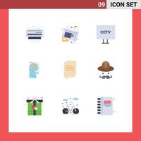 User Interface Pack of 9 Basic Flat Colors of learning comprehension plan better surveillance Editable Vector Design Elements