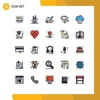 25 Creative Icons Modern Signs and Symbols of document cloud hand magnet business Editable Vector Design Elements