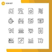 16 Creative Icons Modern Signs and Symbols of release management control launch design Editable Vector Design Elements