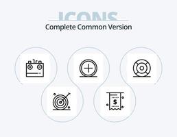 Complete Common Version Line Icon Pack 5 Icon Design. payment. credit. server. card. ui vector