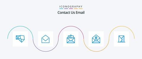 Email Blue 5 Icon Pack Including . sent. mail. message. envelope vector