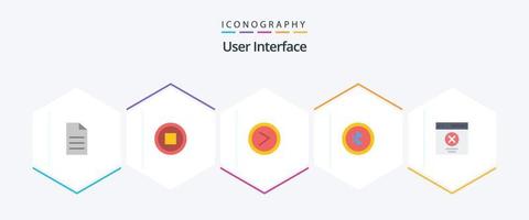 usuario interfaz 25 plano icono paquete incluso mensaje. error. interfaz. comunicación. ui vector