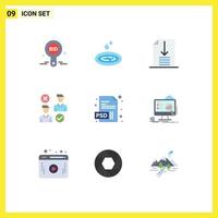 9 Creative Icons Modern Signs and Symbols of document good spa job group Editable Vector Design Elements