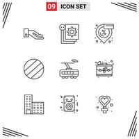 Outline Pack of 9 Universal Symbols of bag train discount smart ball Editable Vector Design Elements