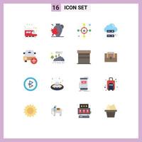 Set of 16 Vector Flat Colors on Grid for car share audience cloud online Editable Pack of Creative Vector Design Elements