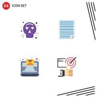 4 Creative Icons Modern Signs and Symbols of avatar email halloween page newsletter Editable Vector Design Elements