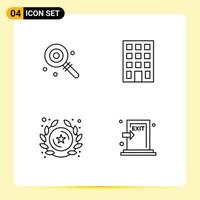 Set of 4 Modern UI Icons Symbols Signs for candy rank sweet construction emergency Editable Vector Design Elements