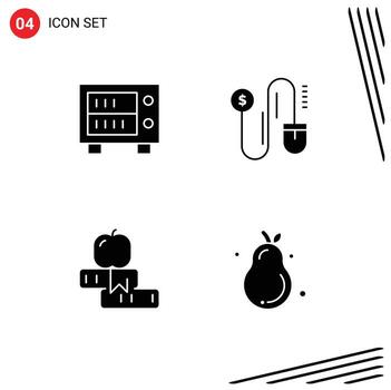 Universal Solid Glyphs Set for Web and Mobile Applications deposit study mouse education alligator pear Editable Vector Design Elements