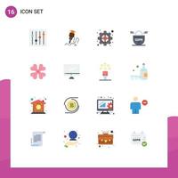 16 User Interface Flat Color Pack of modern Signs and Symbols of anemone protection goal gdpr target Editable Pack of Creative Vector Design Elements