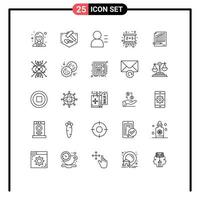 25 Creative Icons Modern Signs and Symbols of analytics statistics education accounting board Editable Vector Design Elements