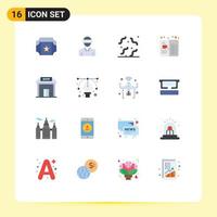 Set of 16 Modern UI Icons Symbols Signs for building drink halloween coffee book Editable Pack of Creative Vector Design Elements