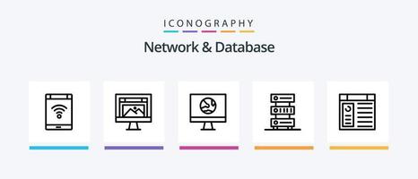 Network And Database Line 5 Icon Pack Including data. bluetooth. global. smartphone. internet. Creative Icons Design vector