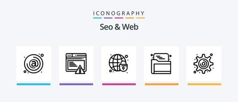 Seo and Web Line 5 Icon Pack Including . location. seo. web. list. Creative Icons Design vector