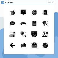 Set of 16 Modern UI Icons Symbols Signs for egg money goal drum data Editable Vector Design Elements