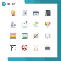 16 Flat Color concept for Websites Mobile and Apps hardware computers sound card media Editable Pack of Creative Vector Design Elements