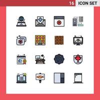 16 Creative Icons Modern Signs and Symbols of electronic data medicine combination remove Editable Creative Vector Design Elements